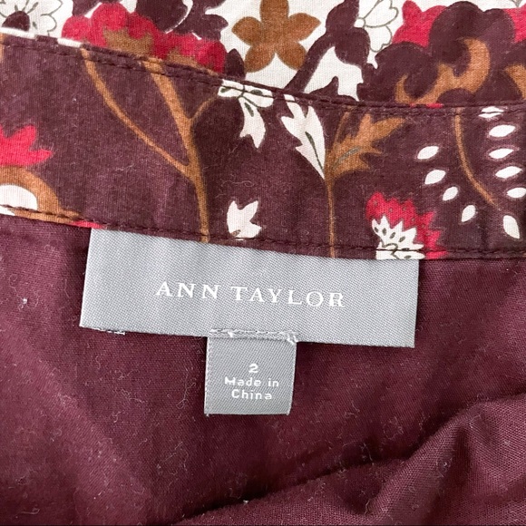 A-Line Ann Taylor Skirt with Ethnic Floral Motif and Waist Tie in 100% Cotton - Picture 6 of 6